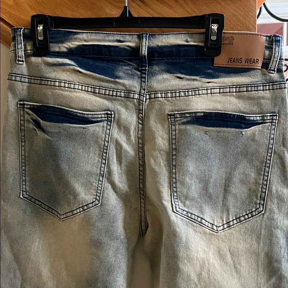 D’ANDIJIESHEN Men's Graphic Jeans  Blue and Black Design Size 34 New With Tags - Picture 7 of 10